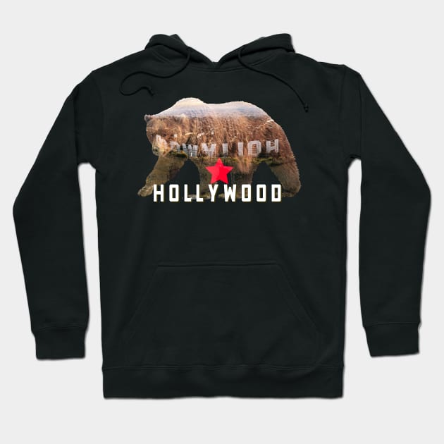 Hollywood California Bear Great Gift Hoodie by smartrocket